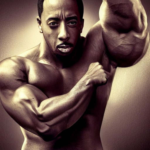 prompthunt: ludacris with the physique of a body builder, hyper realistic,  ultra detailed, cinematic, dynamic lighting, photorealistic, refined,  intricate, digital art, digital painting, masterpiece, 8k