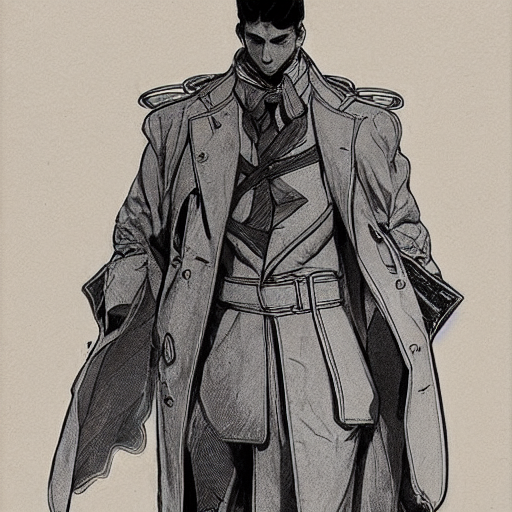 Trench top coat sketch