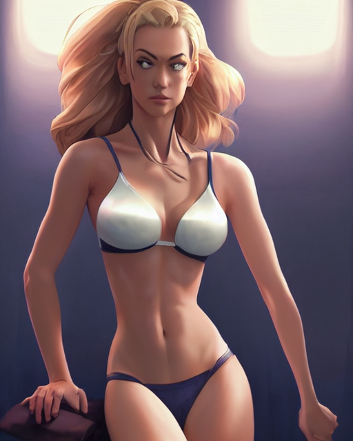 yvonne strahovski wearing a sexy outfit, full shot, atmospheric lighting, visible face, perfectly shaded body, by makoto shinkai, stanley artgerm lau, wlop, rossdraws