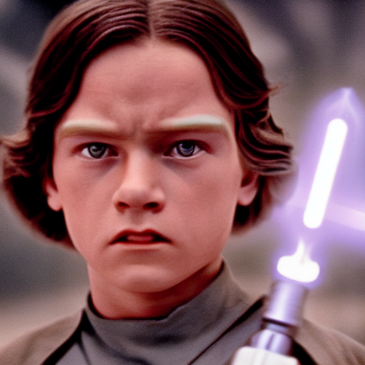 film still of young sebastian shaw as jedi in new star wars movie, dramatic lighting, highly detailed face, kodak film, wide angle shot, colorized film