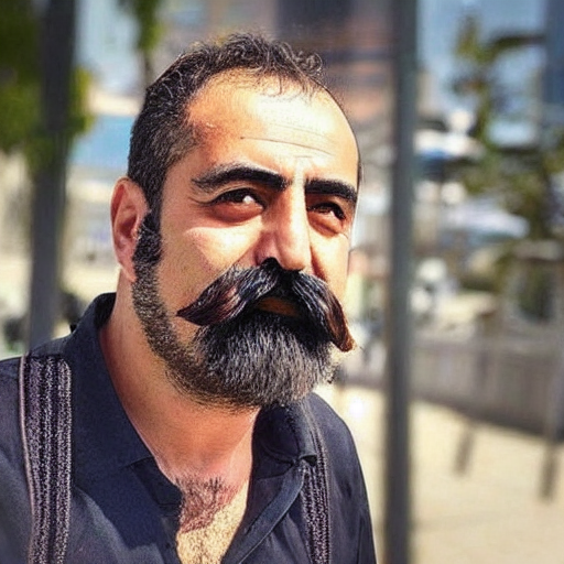 turkish man with oversized massive mustache, photo, facebook profile