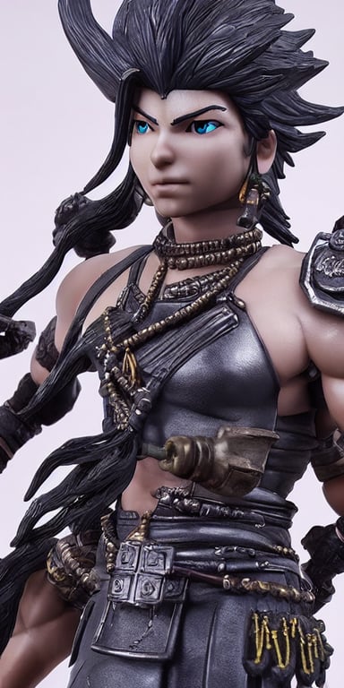 a highly detailed 3D figurine of Shiva from Final Fantasy VII remake