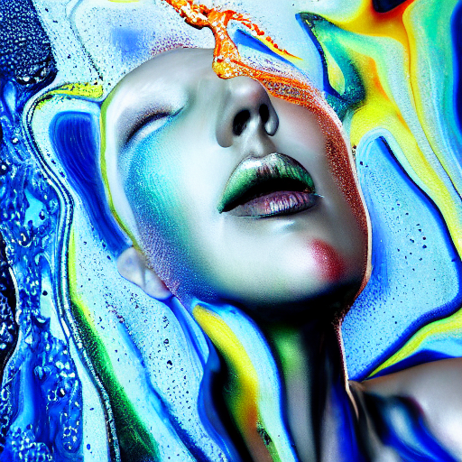 prompthunt female body melting liquid acrylic painting abstract in