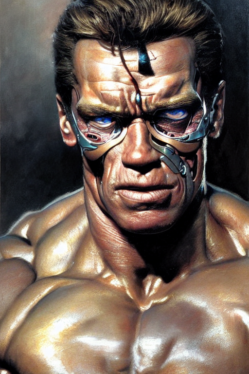 Arnold Schwarzenegger Terminator Face