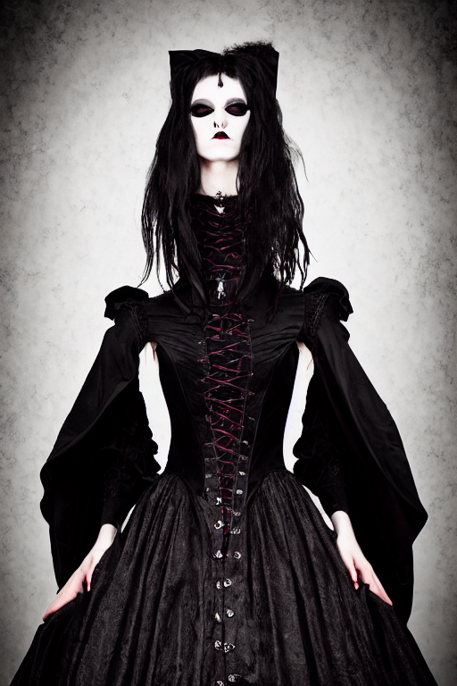 prompthunt: vampire goth top model, wearing alexander mcqueen gothic  victorian dress, luxury materials, symmetrical, cinematic, elegant,  professional studio light, real dlsr photography, sharp focus, 4 k, ultra  hd, sense of awe, medieval