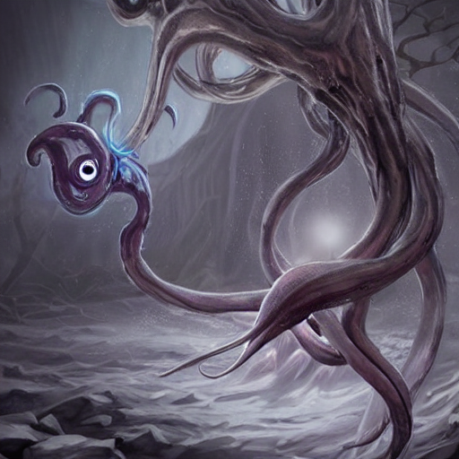prompthunt one eyed ethereal being with a squid like parasite