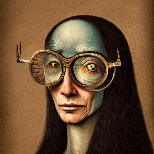 prompthunt: Colour Hieronymus Bosch style Photography of Beautiful woman  with highly detailed 1000 years old face wearing highly detailed sci-fi  Inuit glasses designed by Josan Gonzalez. Many details . In style of