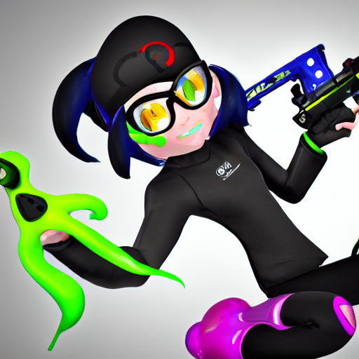 prompthunt: 3 d render in the style of splatoon in the style of bayonetta