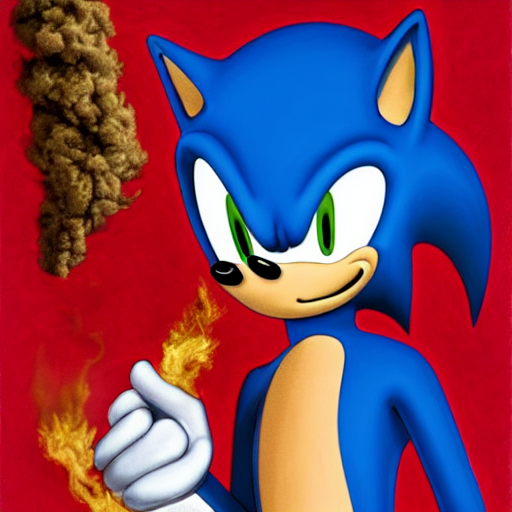 a realistic high quality drawing photo of sonic smoking weed with high quality photo of snoop dog