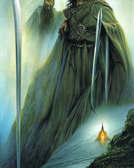 prompthunt: the cover art by john howe for the 3 6 th edition of lord of  the rings