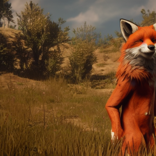 Figur metan twinkle prompthunt: Film still of anthropomorphic fox, from Red Dead Redemption 2  (2018 video game)