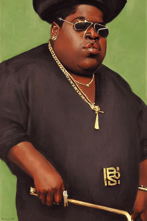 Prompthunt Ultra Unrealistic Portrait Of Rapper Biggie Smalls Standing