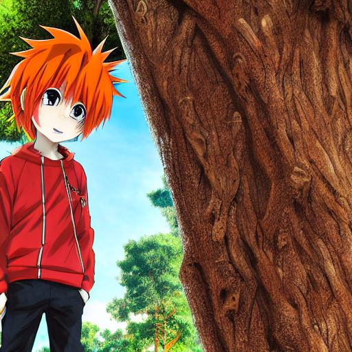 Anime Boy With Orange Hair And Blue Eyes