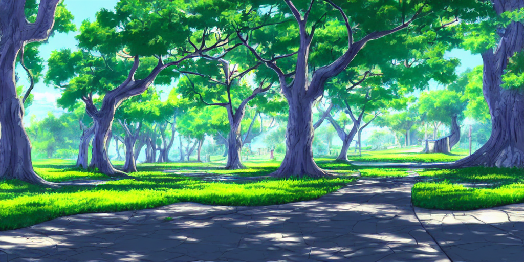 prompthunt: anime background of a park, award - winning digital art