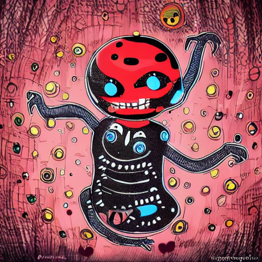 prompthunt: ladybug as a monster, toyism art style, scary atmosphere ...