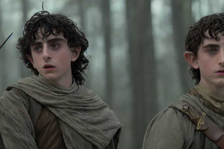 prompthunt: timothee chalamet plays an elf in the lord of the