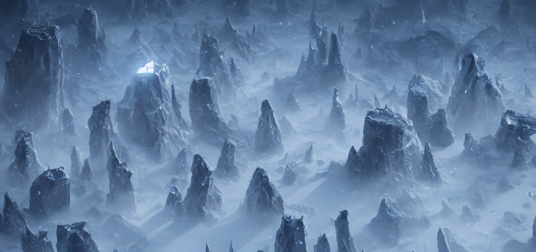 prompthunt: a professional concept art of runes of an alien civilization,  designed by john j park and victor mosquera. cinematic camera shot, cold  snow setting, trending on artstation, extremely detailed, volumetric  lighting,