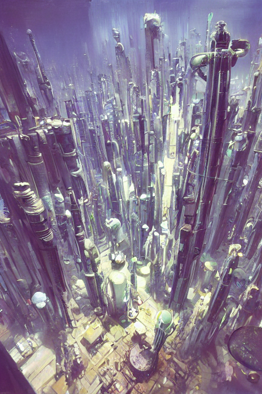 prompthunt: A very detailed sci fi blender 3d model of future city,shop, by  john berkey, trending on artstation