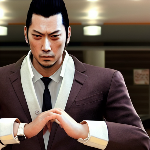 prompthunt kiryu kazuma from the game yakuza 0, 8 k, raytracing, photo