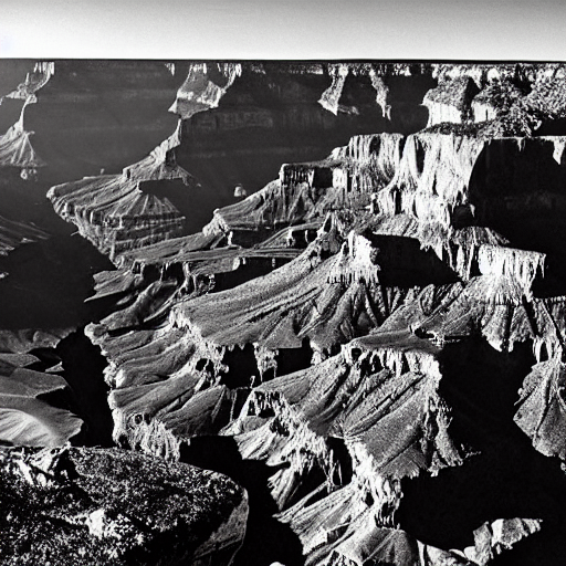 grand canyon, high resolution, black and white photograph by ansel adams