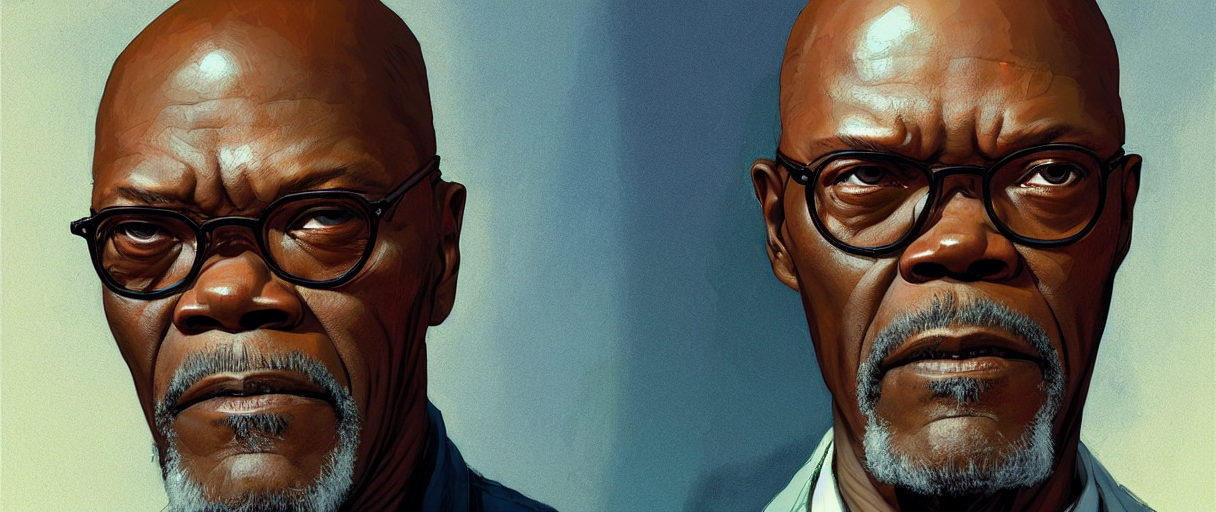 prompthunt: portrait of samuel l jackson staring angrily - art, by