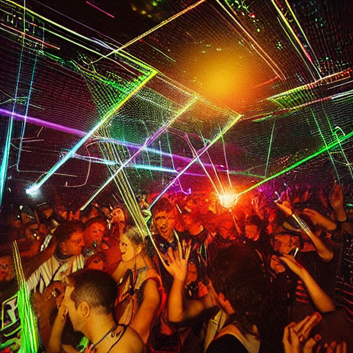 prompthunt: “bass music dance party in a club with lasers, hieronymus  bosch, 8k, extreme detail, realism, unreal engine”
