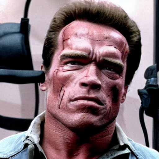 the Arnold Schwarzenegger as the Terminator in a bar