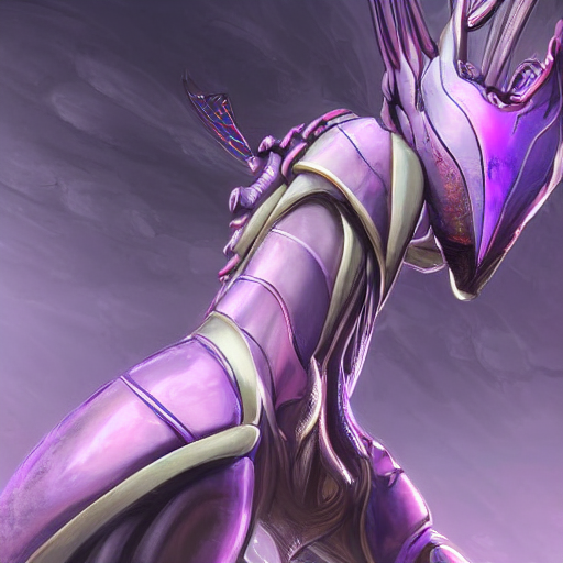 worm's eye view, on the ground looking up, of a highly detailed beautiful Giant female warframe, but as an anthropomorphic robot female dragon, posing elegantly, massive legs towering over the camera, sleek glowing purple armor, sharp claws, stunning view, high quality fanart, epic shot, highly detailed art, realistic, professional digital art, high end digital art, furry art, DeviantArt, artstation, Furaffinity, 8k HD render, epic lighting