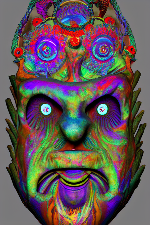 prompthunt: psychedelic Shpongle mask concept art trending on artstation hd