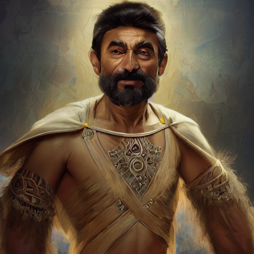 prompthunt: A beautiful digital painting of a 60 year old man with middle  eastern skin and Biblical clothing, short hair, hairy arms, tunic covering  his body, by Stanley Artgerm Lau, frank frazetta,