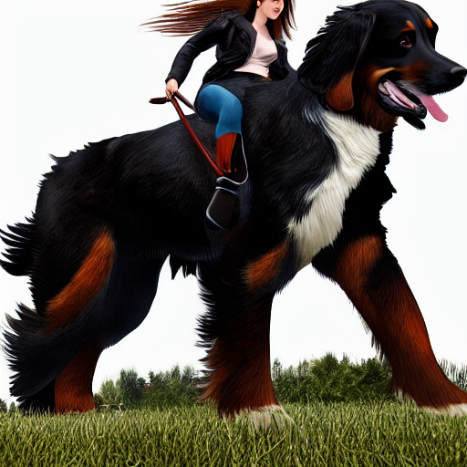 Woman Riding Dog