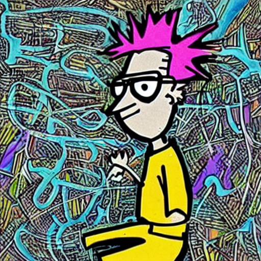 prompthunt: fido dido releasing his early 2 0 0 0's techno album, cool  colors