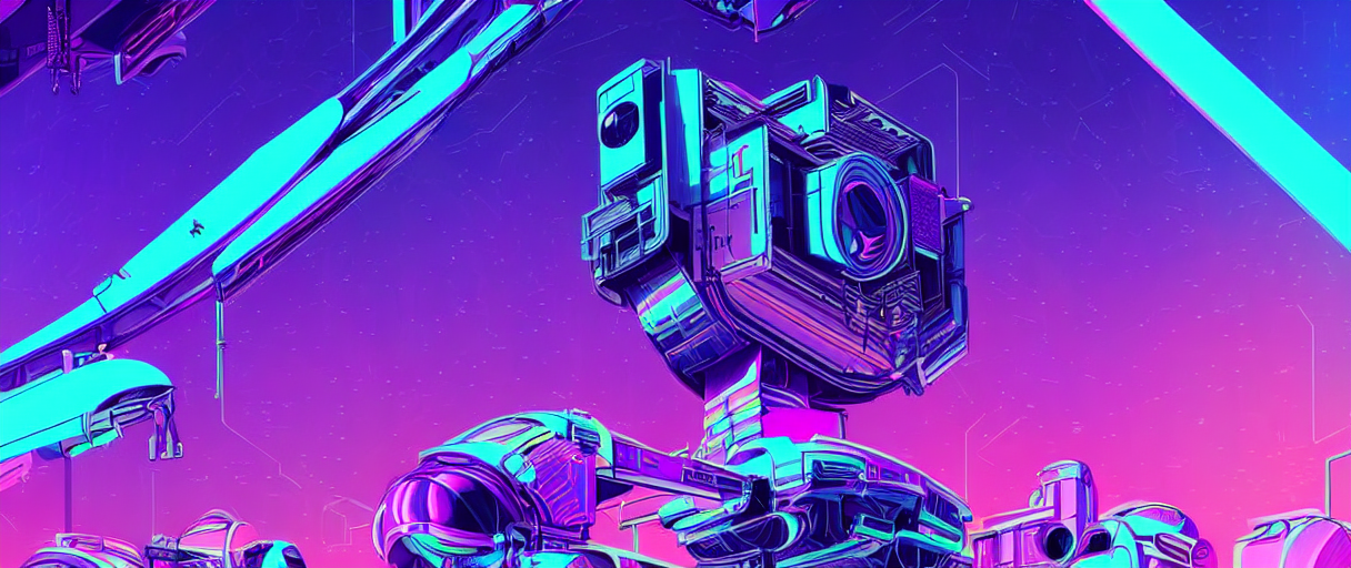 hyper detailed 2090s neo-surreal neon purple and teal propaganda torn poster of space workers sharp cinematic lighting 8k wide angle shallow depth of field
