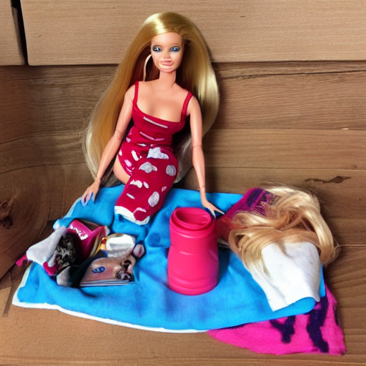 prompthunt: homeless barbie play set