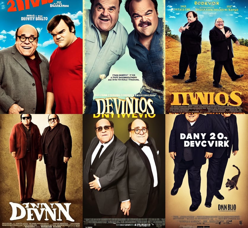prompthunt: Movie poster for Twins 2 starring Danny Devito and Jack Black