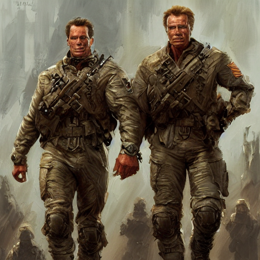 prompthunt: Henry Cavill and Arnold Schwarzenegger as soldiers, character  art by Donato Giancola, Craig Mullins, digital art, trending on artstation