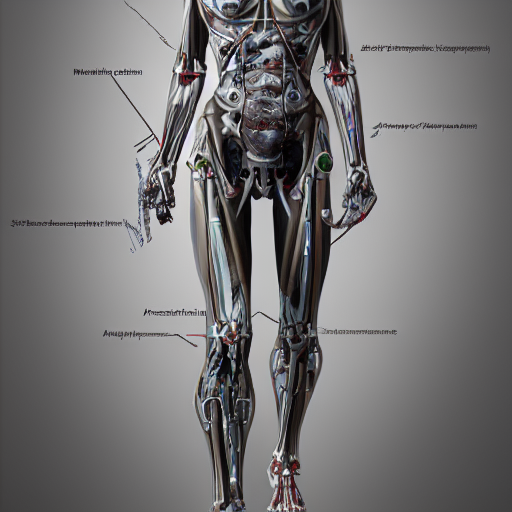 map of the cyborg body, biomechanics, award-winning, trending on artstation, photorealistic