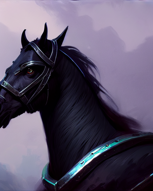 prompthunt matte fantasy painting of a black horse, DnD character