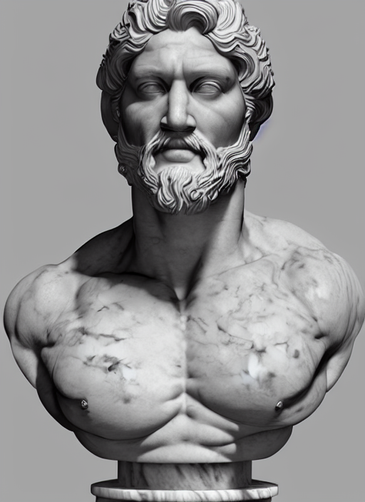 prompthunt stylized carrara marble ornate statue bust made of