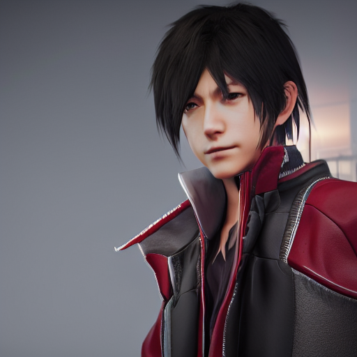 kazuma from s - cry - ed as a final fantasy main character, redshift render, octane render, unreal engine