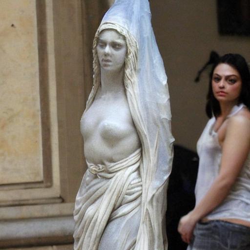 prompthunt: mila kunis in a veil as a marmor statue, high detail, marmor  statue by michelangelo