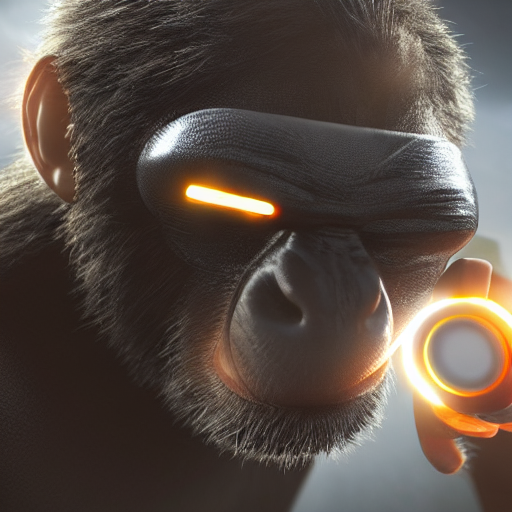 prompthunt: if x - men cyclops was a bored ape with laser eyes, 4 k,  hyperreal, octane render