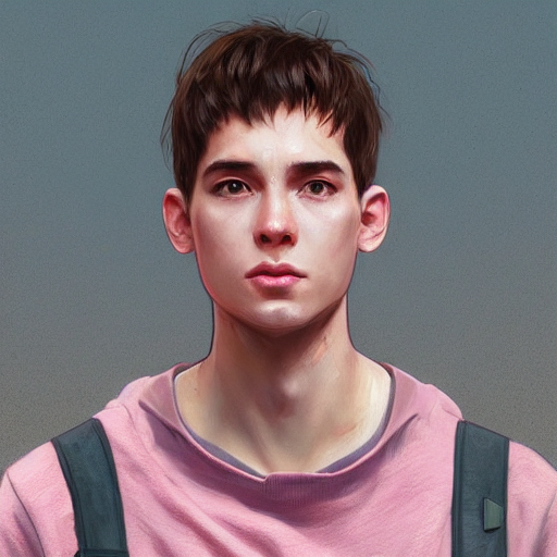 ultra realistic illustration, young man in a pink sweatshirt, brown hair, pink bunny ears, cute, highly detailed, digital painting, artstation, concept art, smooth, sharp focus, illustration, art by artgerm and greg rutkowski and alphonse mucha