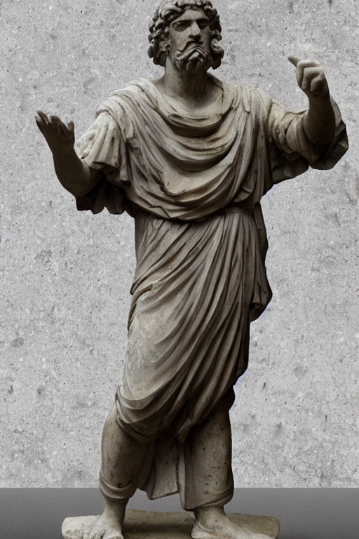 prompthunt a greek marble statue of a gopnik wearing an adidas