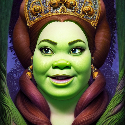 prompthunt: a beautiful detailed front view portrait of princess fiona ...