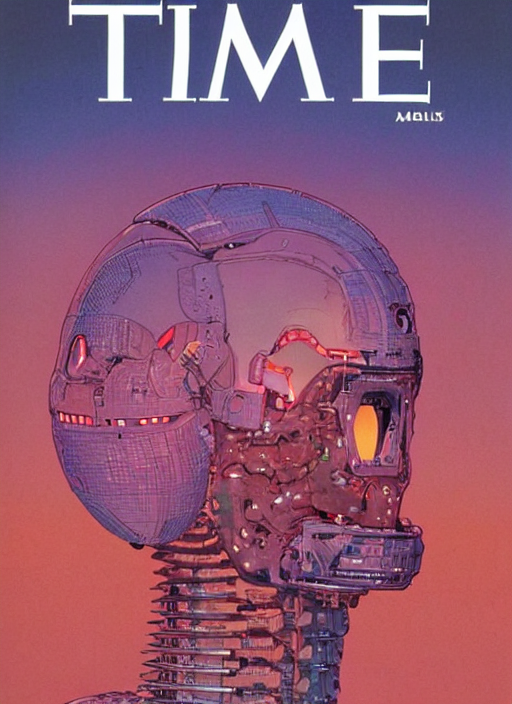 prompthunt TIME magazine cover, the coming AI singularity, by Moebius
