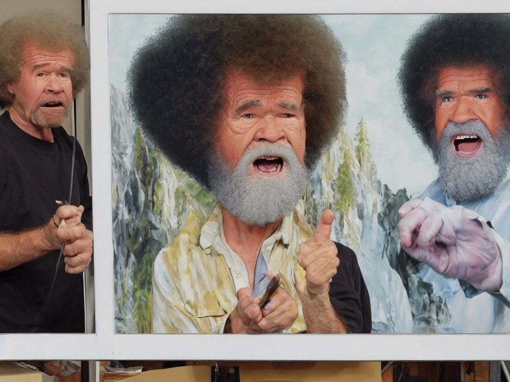 SELFIE BOB ROSS Officially Licensed SELFIE BOB ROSS Artwork Decorative Refrigerator