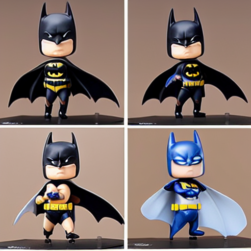 prompthunt: high quality portrait flat matte painting of batman， in the  style of nendoroid and Toon toys , flat anime style, thick painting, medium  close-up