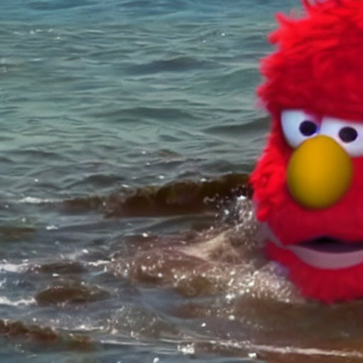 prompthunt: cnn news footage of elmo being washed up on shore, tv