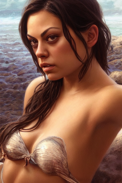 prompthunt sexy painting of mila kunis bikini ultra realistic